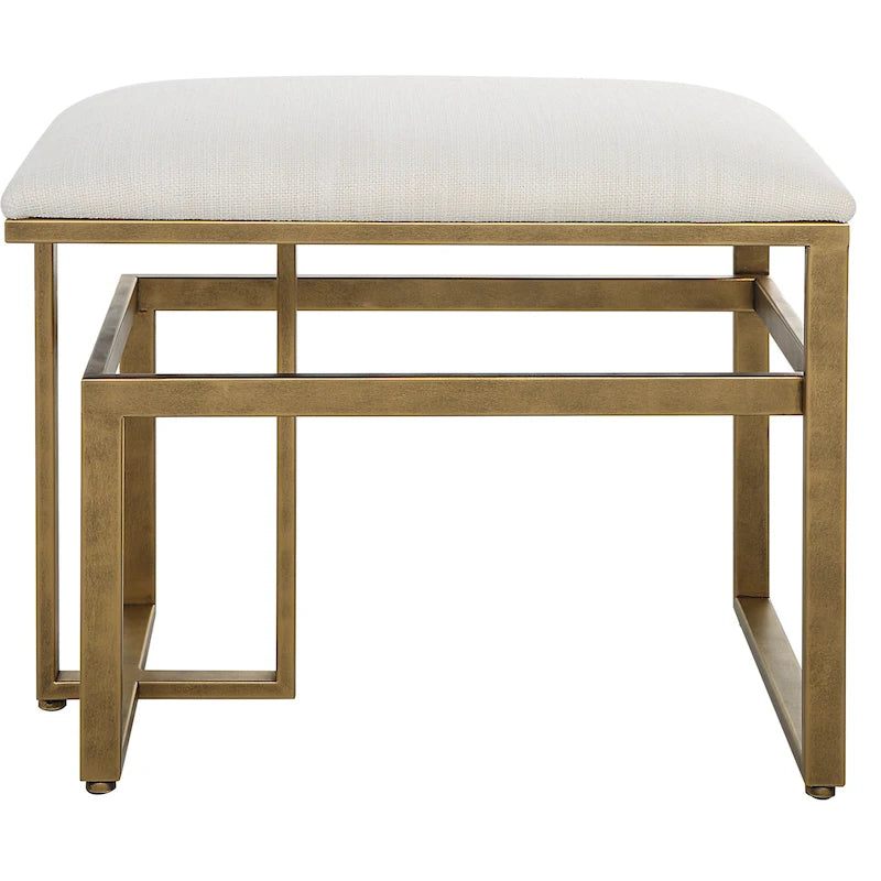 Banc d'appoint moderne en fer et bois – Banc d'entrée de style industriel minimaliste, 25 po L x 19 po H