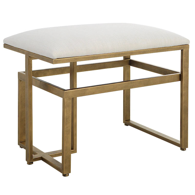 Banc d'appoint moderne en fer et bois – Banc d'entrée de style industriel minimaliste, 25 po L x 19 po H