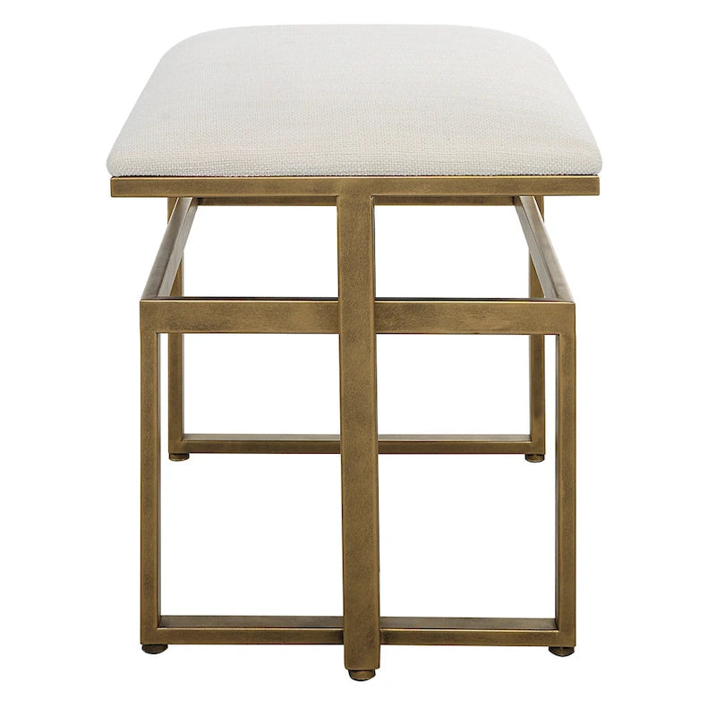 Banc d'appoint moderne en fer et bois – Banc d'entrée de style industriel minimaliste, 25 po L x 19 po H