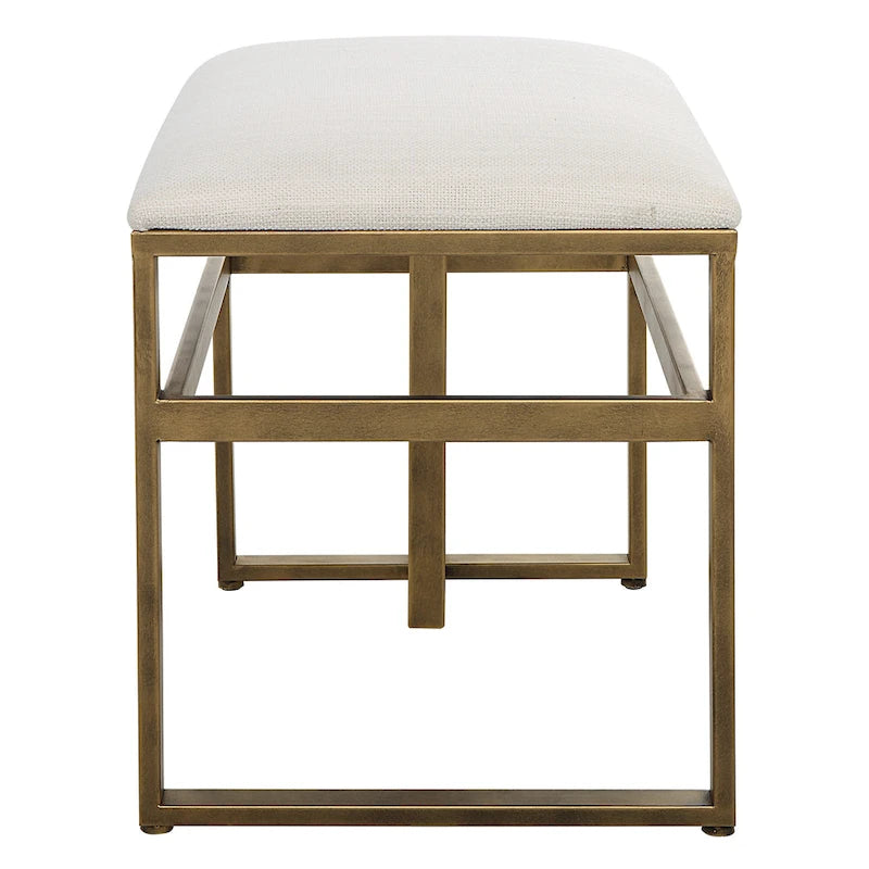 Banc d'appoint moderne en fer et bois – Banc d'entrée de style industriel minimaliste, 25 po L x 19 po H