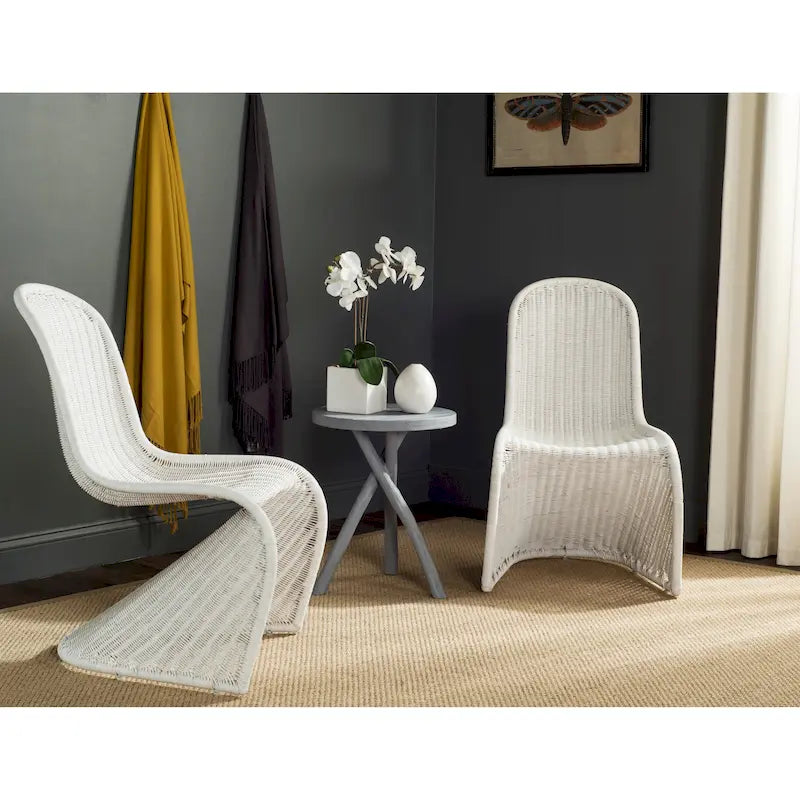 Chaise de salle à manger en osier gris (2) - 19Lx26Px35H