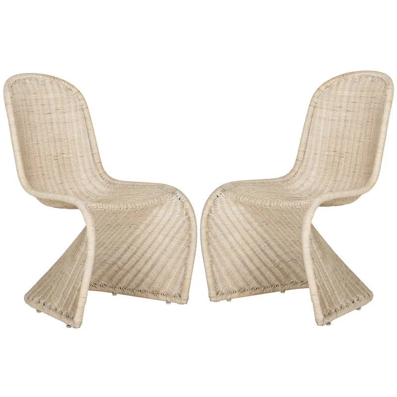 Chaise de salle à manger en osier gris (2) - 19Lx26Px35H