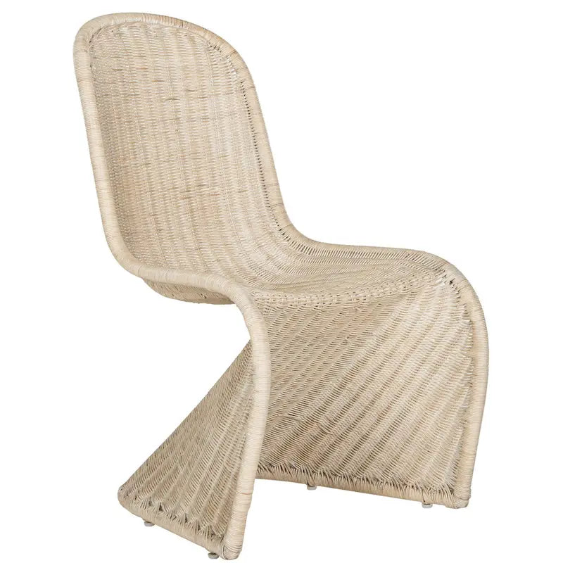 Chaise de salle à manger en osier gris (2) - 19Lx26Px35H