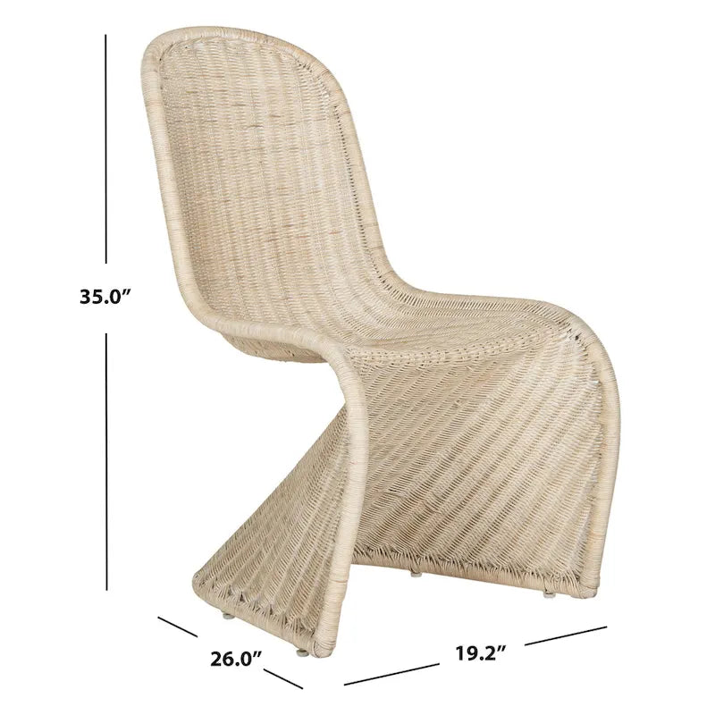 Chaise de salle à manger en osier gris (2) - 19Lx26Px35H