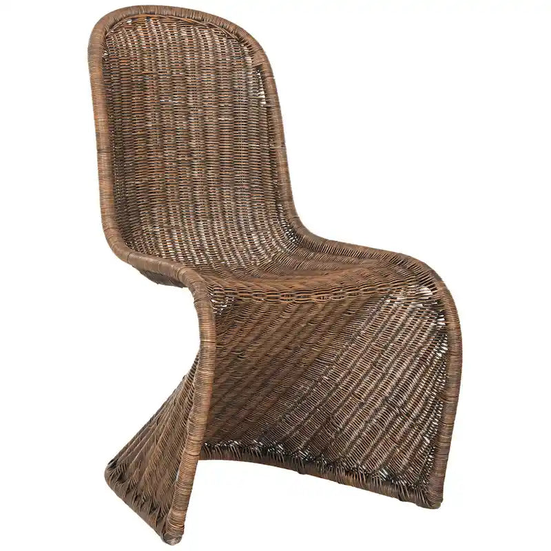 Chaise de salle à manger en osier gris (2) - 19Lx26Px35H