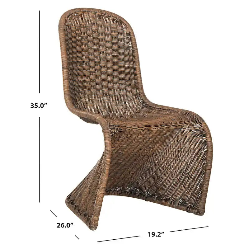 Chaise de salle à manger en osier gris (2) - 19Lx26Px35H