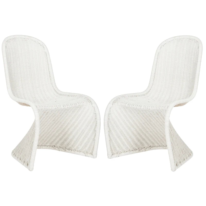 Chaise de salle à manger en osier gris (2) - 19Lx26Px35H