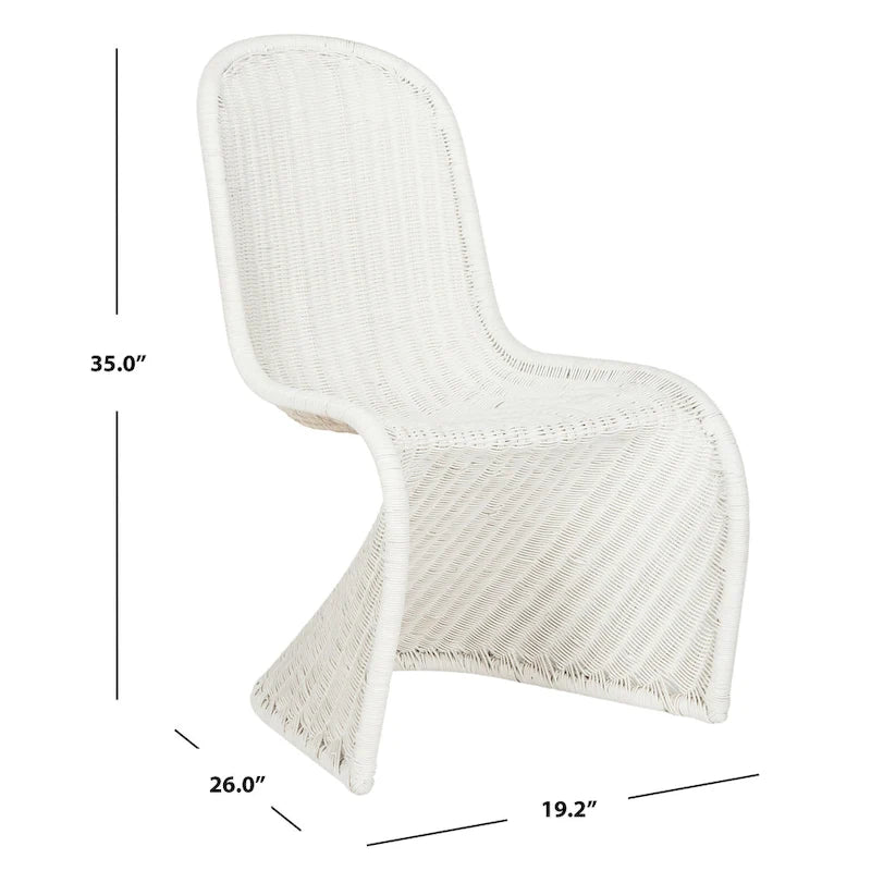 Chaise de salle à manger en osier gris (2) - 19Lx26Px35H