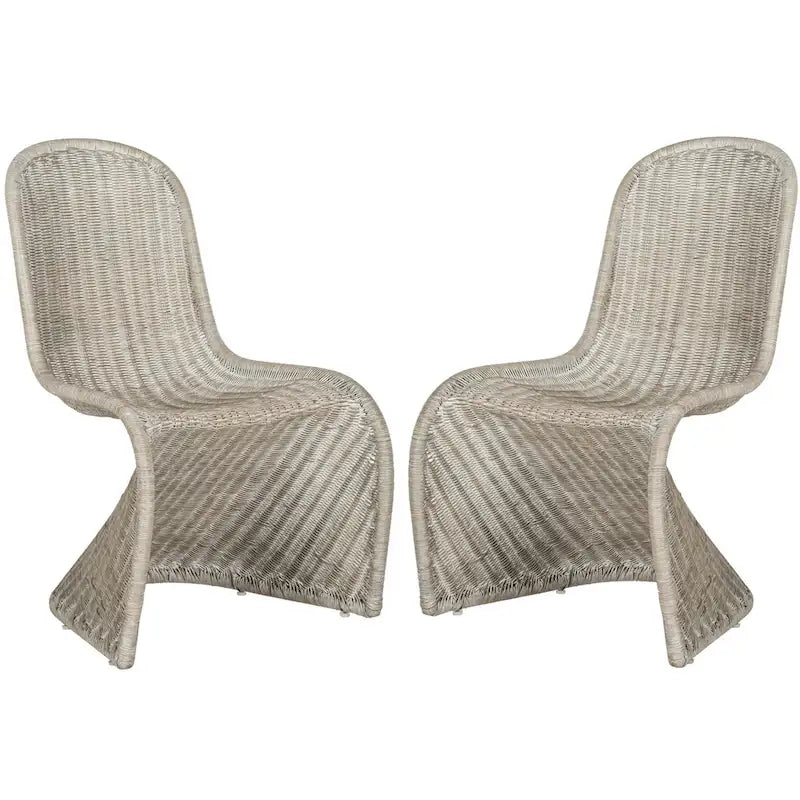Chaise de salle à manger en osier gris (2) - 19Lx26Px35H