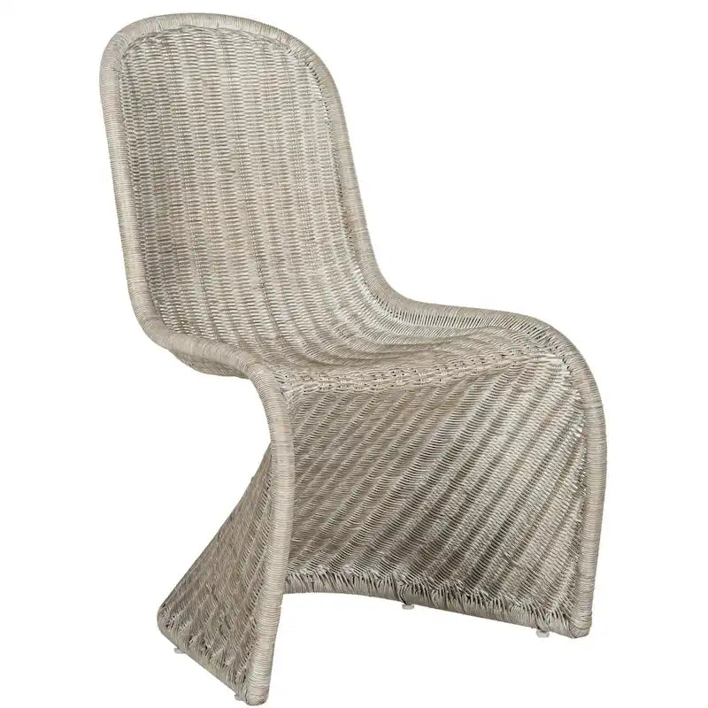 Chaise de salle à manger en osier gris (2) - 19Lx26Px35H