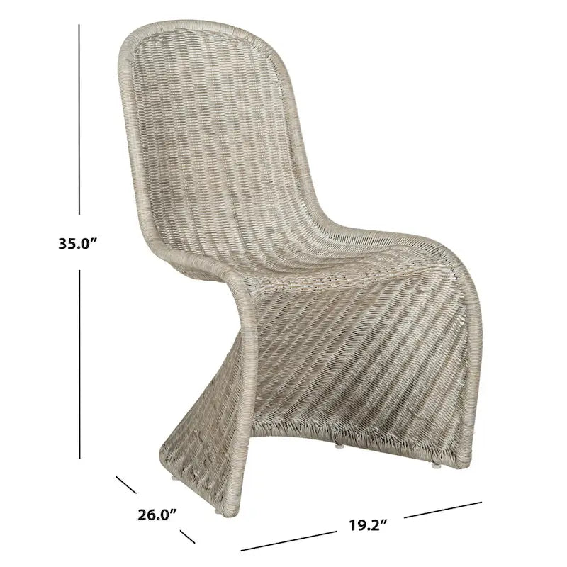 Chaise de salle à manger en osier gris (2) - 19Lx26Px35H