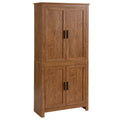 64 4-Door Kitchen Pantry, Freestanding Storage Cabinet with 3 Adjustable Shelves for Kitchen, Dining or Living Room