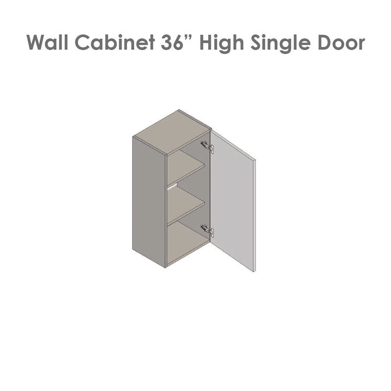 12 x 36 Wall Cabinet-Single Door-Grey - 12 x 36 x 12