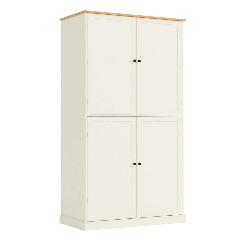 Freestanding Kitchen Pantry Large Cupboard Storage Cabinet with 2 Drawers, 2 Adjustable Shelves, 8 Door Shelves