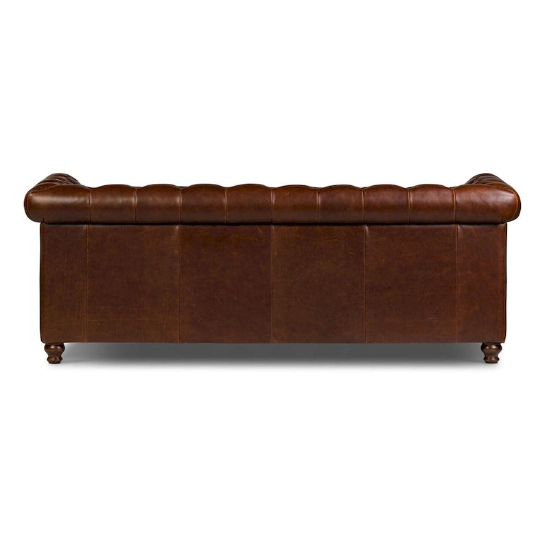Canapé Lyon 87" en cuir véritable pleine fleur italien – Sièges de luxe haut de gamme pour salon moderne