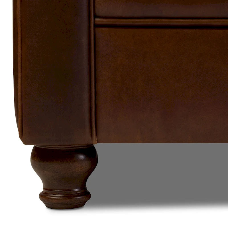Canapé Lyon 87" en cuir véritable pleine fleur italien – Sièges de luxe haut de gamme pour salon moderne