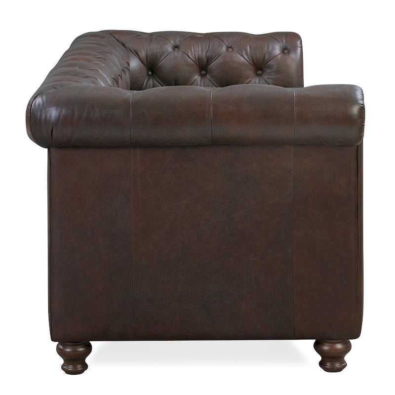 Canapé Lyon 87" en cuir véritable pleine fleur italien – Sièges de luxe haut de gamme pour salon moderne