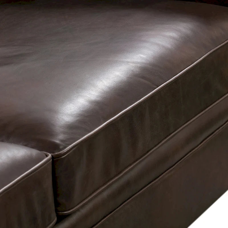 Canapé Lyon 87" en cuir véritable pleine fleur italien – Sièges de luxe haut de gamme pour salon moderne