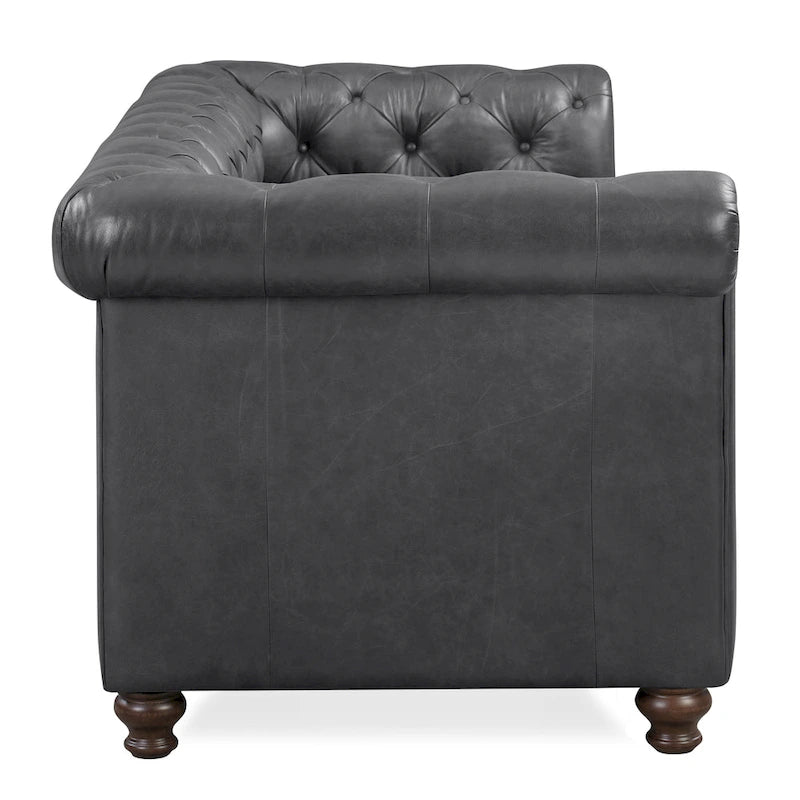 Canapé Lyon 87" en cuir véritable pleine fleur italien – Sièges de luxe haut de gamme pour salon moderne