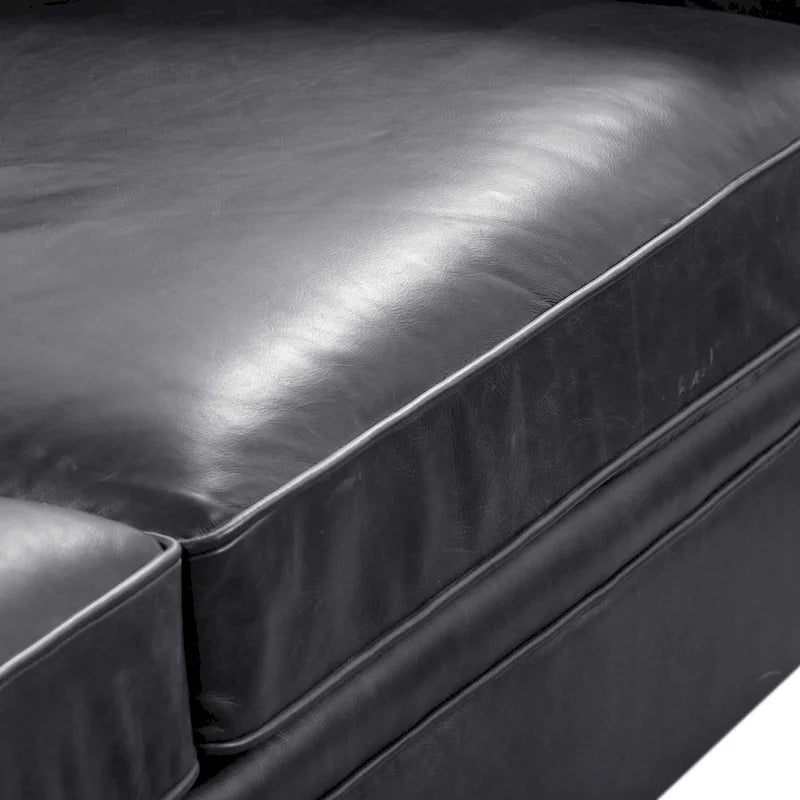 Canapé Lyon 87" en cuir véritable pleine fleur italien – Sièges de luxe haut de gamme pour salon moderne