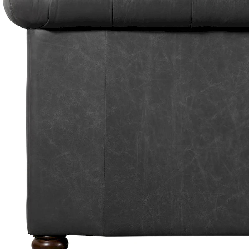 Canapé Lyon 87" en cuir véritable pleine fleur italien – Sièges de luxe haut de gamme pour salon moderne