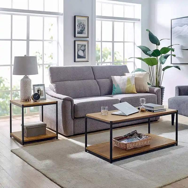 Table basse haute avec étagère de rangement