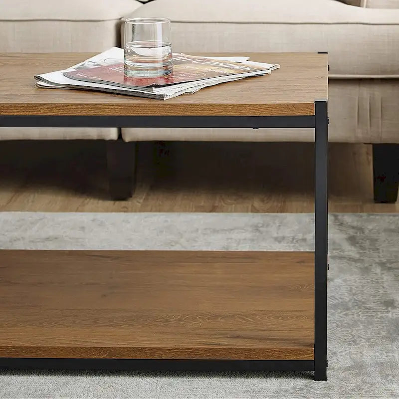Table basse haute avec étagère de rangement