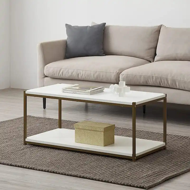 Table basse haute avec étagère de rangement