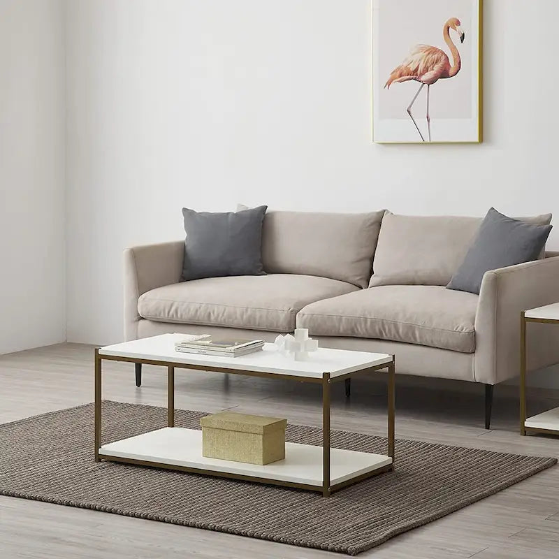 Table basse haute avec étagère de rangement
