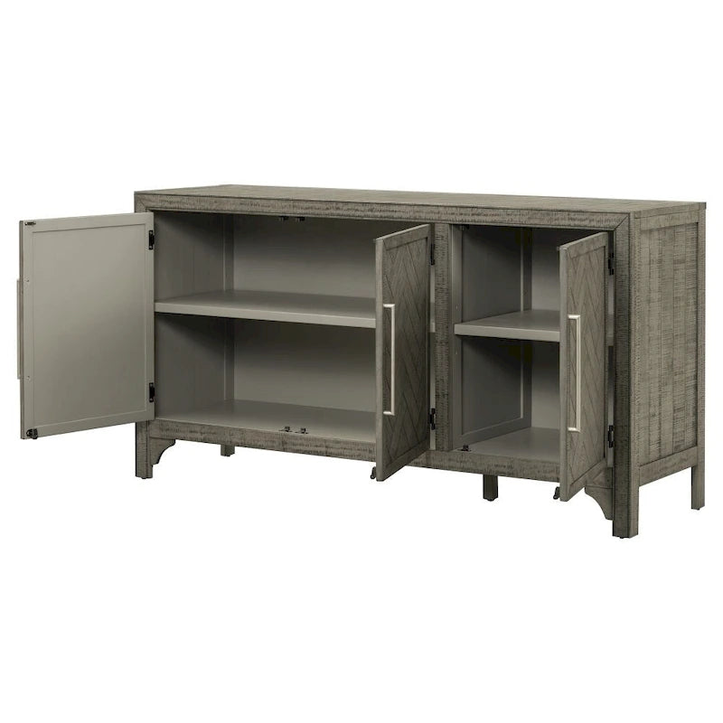 Designed Storage Cabinet Sideboard with MDF+Pine veneer, Adjustable Shelves, Suitable
