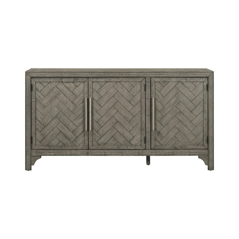 Designed Storage Cabinet Sideboard with MDF+Pine veneer, Adjustable Shelves, Suitable