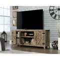 Farmhouse Entertainment Credenza TV Stand with Storage Doors and Adjustable Shelves for Living Room, Up to 70" TV