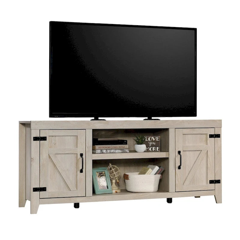 Farmhouse Entertainment Credenza TV Stand with Storage Doors and Adjustable Shelves for Living Room, Up to 70" TV