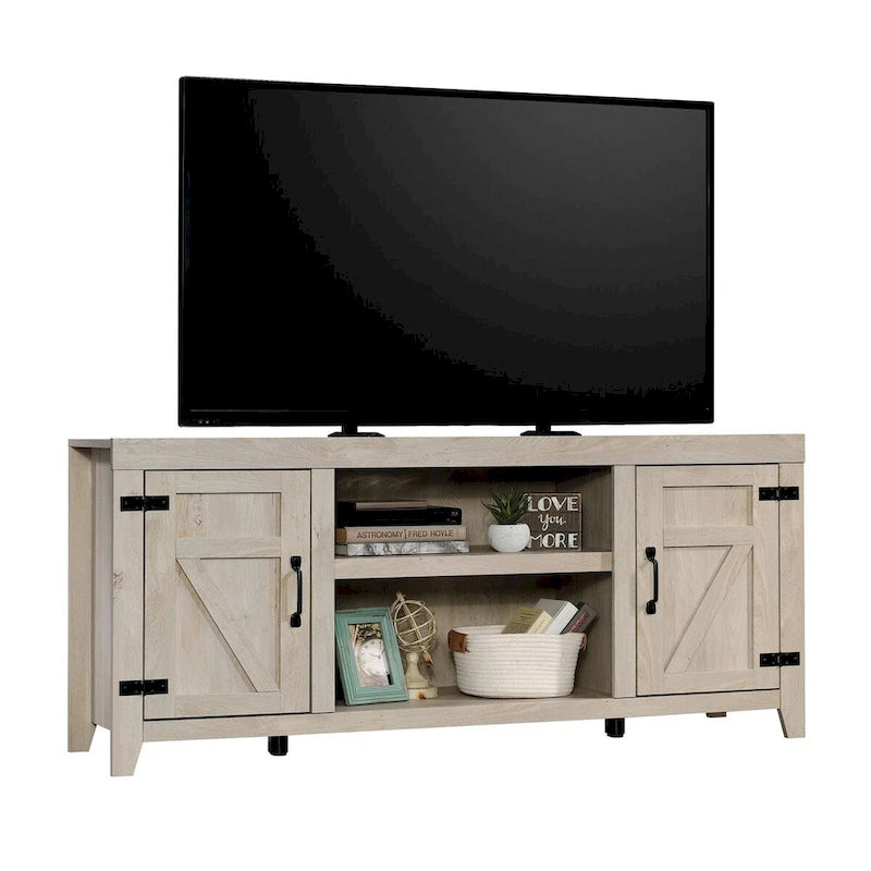 Farmhouse Entertainment Credenza TV Stand with Storage Doors and Adjustable Shelves for Living Room, Up to 70" TV