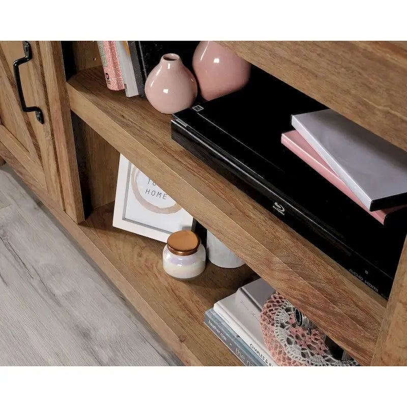 Farmhouse Entertainment Credenza TV Stand with Storage Doors and Adjustable Shelves for Living Room, Up to 70" TV