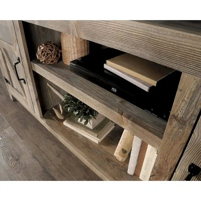 Farmhouse Entertainment Credenza TV Stand with Storage Doors and Adjustable Shelves for Living Room, Up to 70" TV