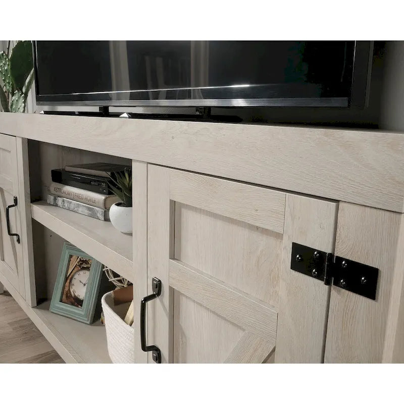 Farmhouse Entertainment Credenza TV Stand with Storage Doors and Adjustable Shelves for Living Room, Up to 70" TV