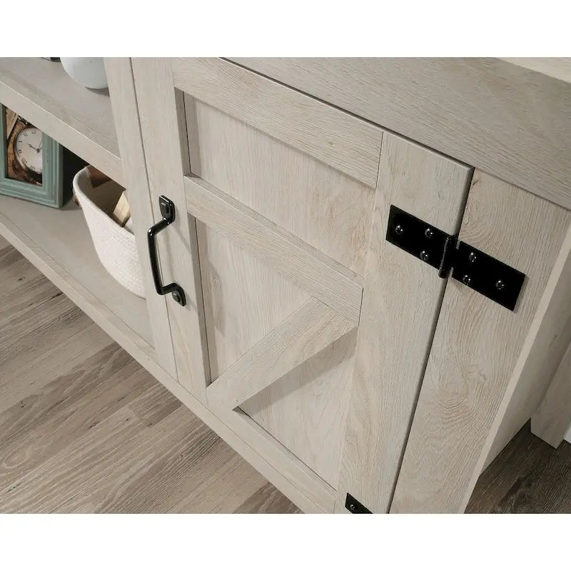 Farmhouse Entertainment Credenza TV Stand with Storage Doors and Adjustable Shelves for Living Room, Up to 70" TV