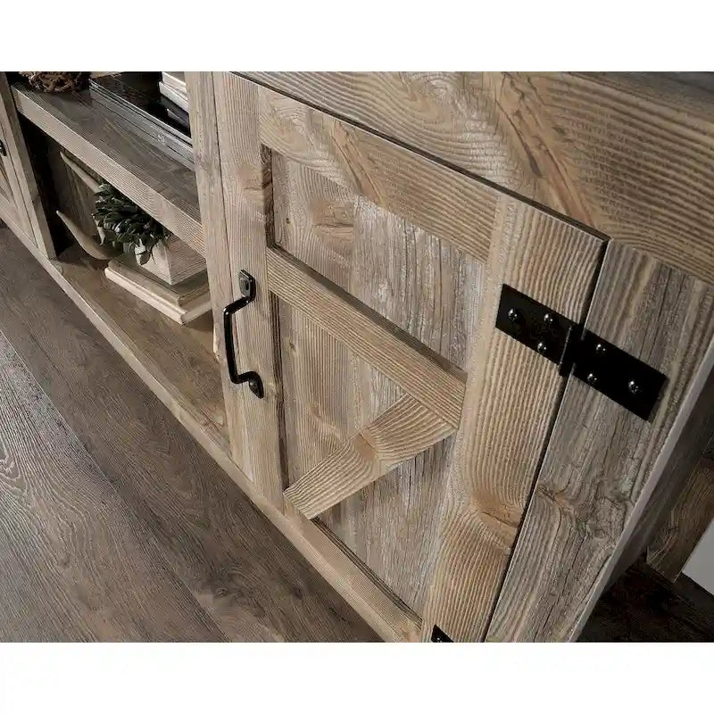 Farmhouse Entertainment Credenza TV Stand with Storage Doors and Adjustable Shelves for Living Room, Up to 70" TV
