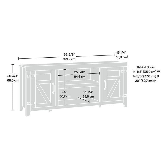 Farmhouse Entertainment Credenza TV Stand with Storage Doors and Adjustable Shelves for Living Room, Up to 70" TV
