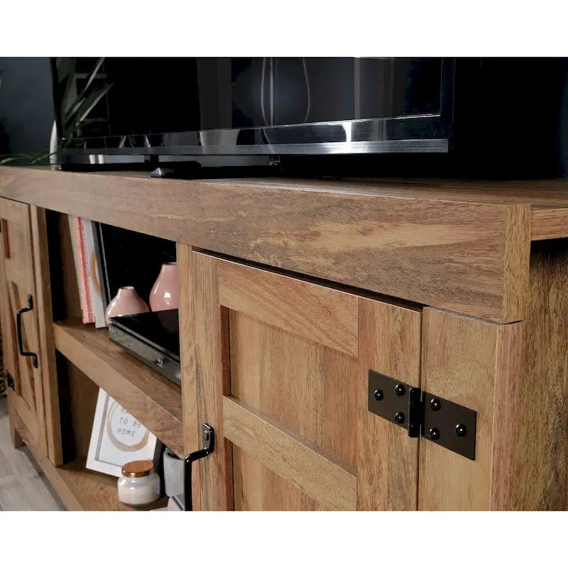 Farmhouse Entertainment Credenza TV Stand with Storage Doors and Adjustable Shelves for Living Room, Up to 70" TV