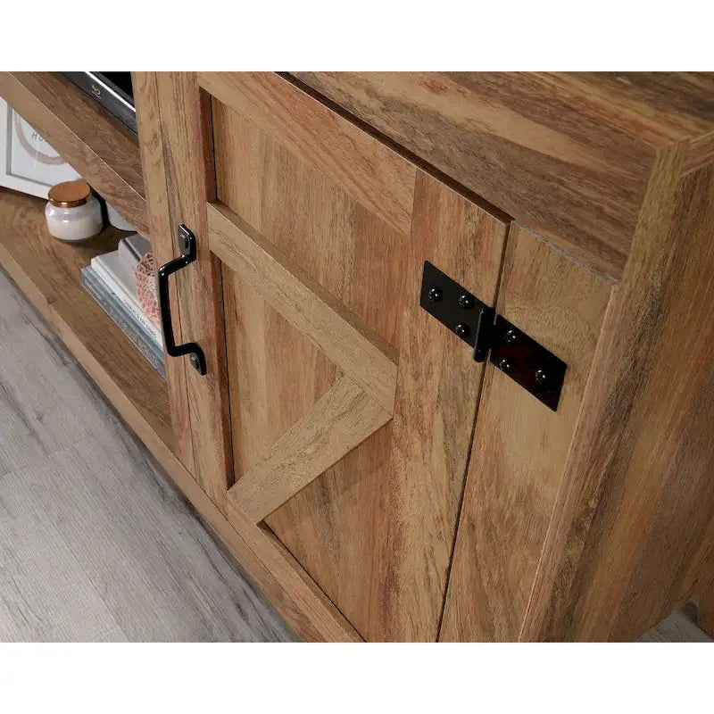 Farmhouse Entertainment Credenza TV Stand with Storage Doors and Adjustable Shelves for Living Room, Up to 70" TV
