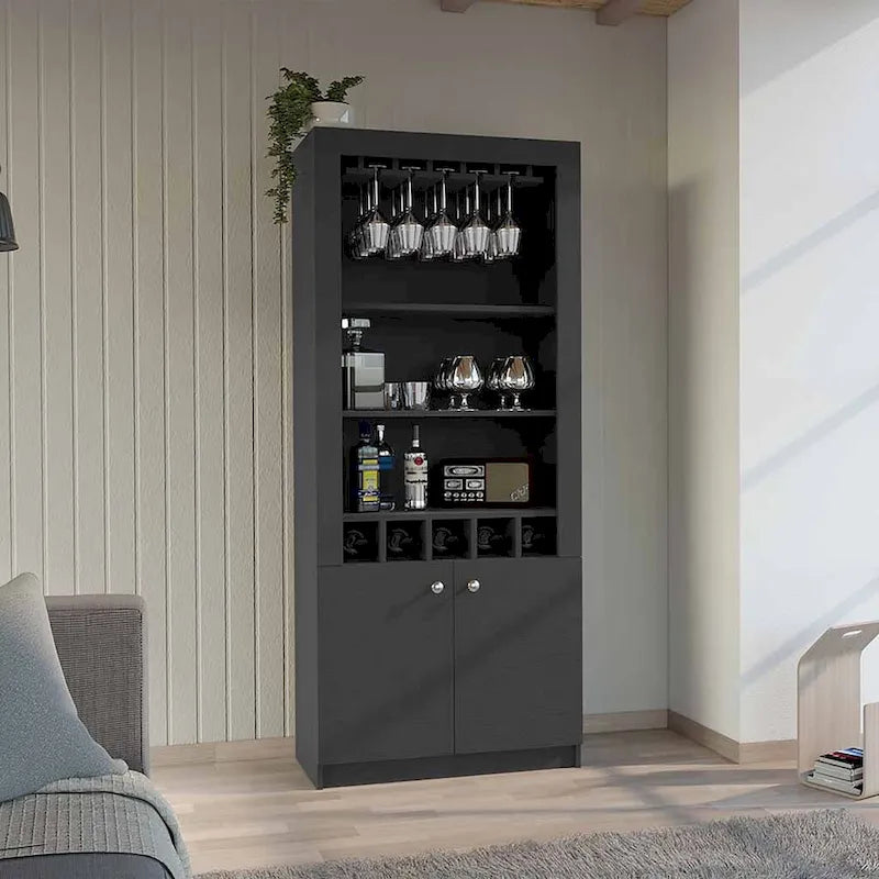Bar Cabinet for Kitchen, Dining Room,Living Room, Black