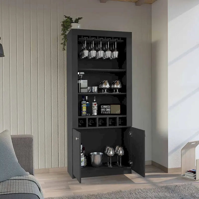 Bar Cabinet for Kitchen, Dining Room,Living Room, Black