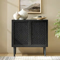 Modern 32" Tall 2-Door Accent Cabinet with Light