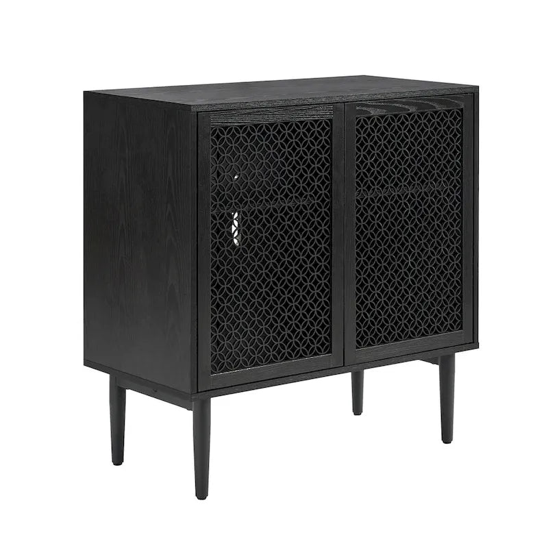 Modern 32" Tall 2-Door Accent Cabinet with Light