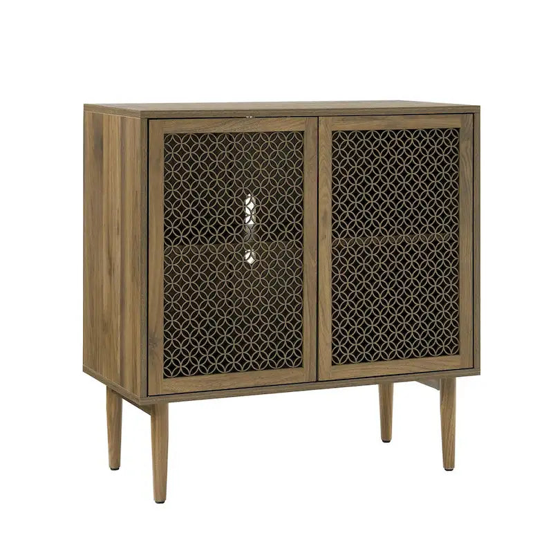 Modern 32" Tall 2-Door Accent Cabinet with Light