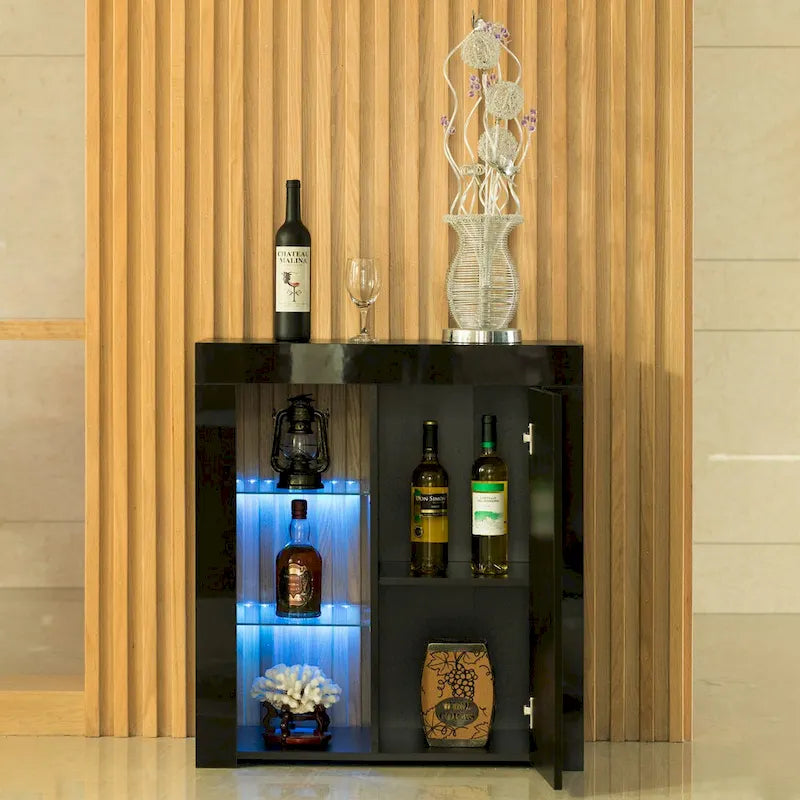 Office or Living Room Side Storage Cabinet With LED