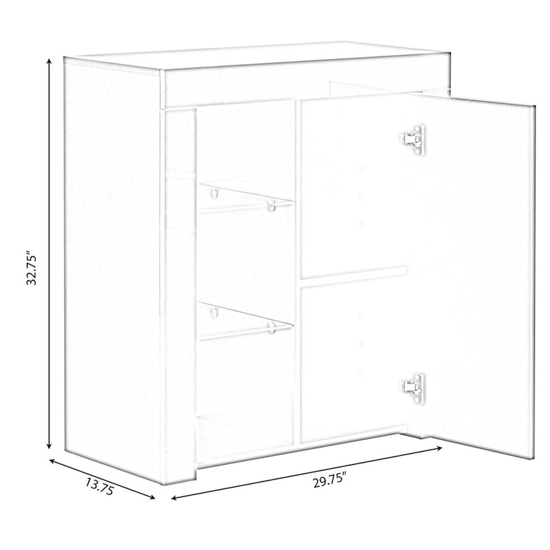 Office or Living Room Side Storage Cabinet With LED