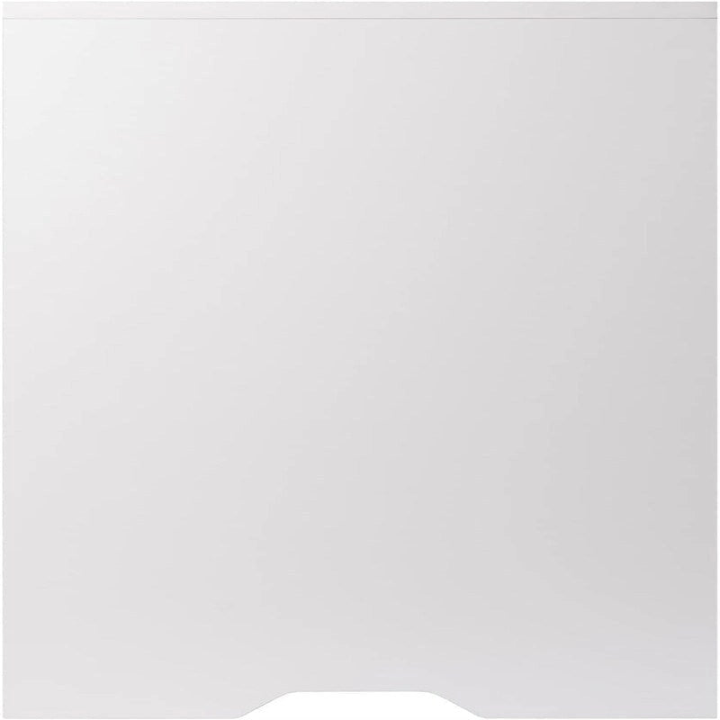 2-Shelf Storage Cabinet with Drawer, Adjustable Shelf, Cut-out Handles, White/Charcoal Finish